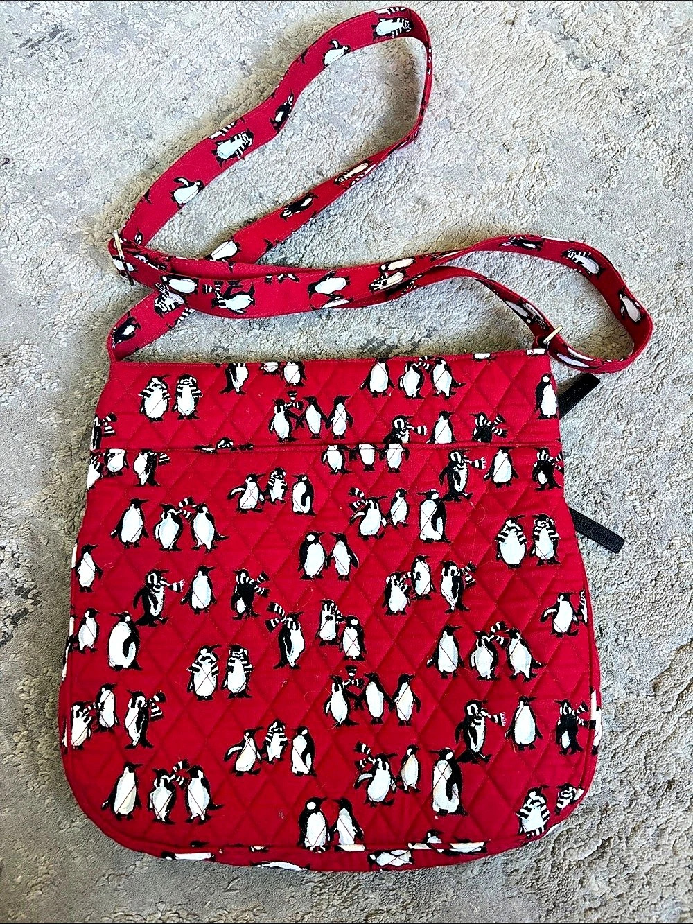 Vera Bradley Playful Penguins Wallet Crossbody Red & Black